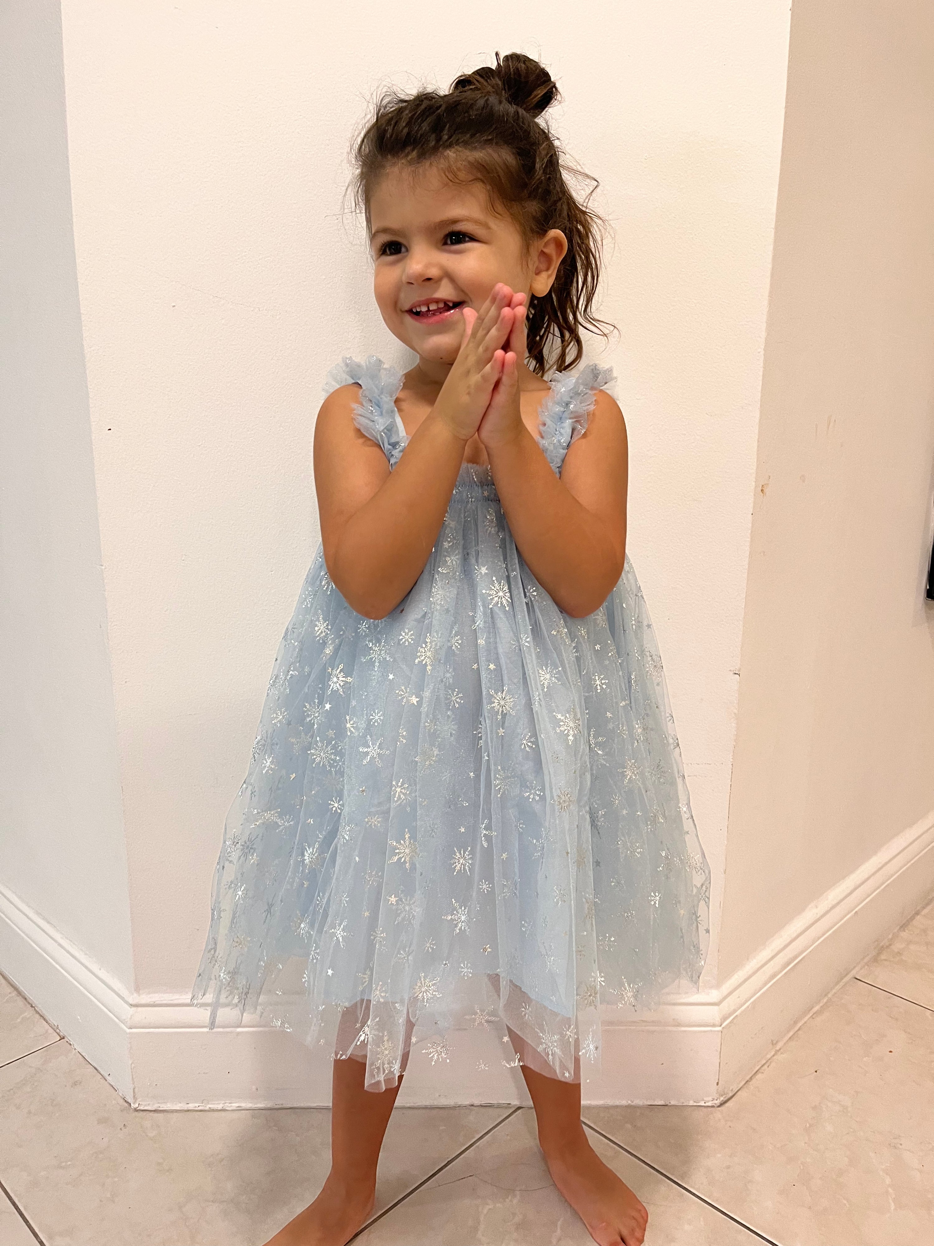Blue Baby Dress with Snowflakes