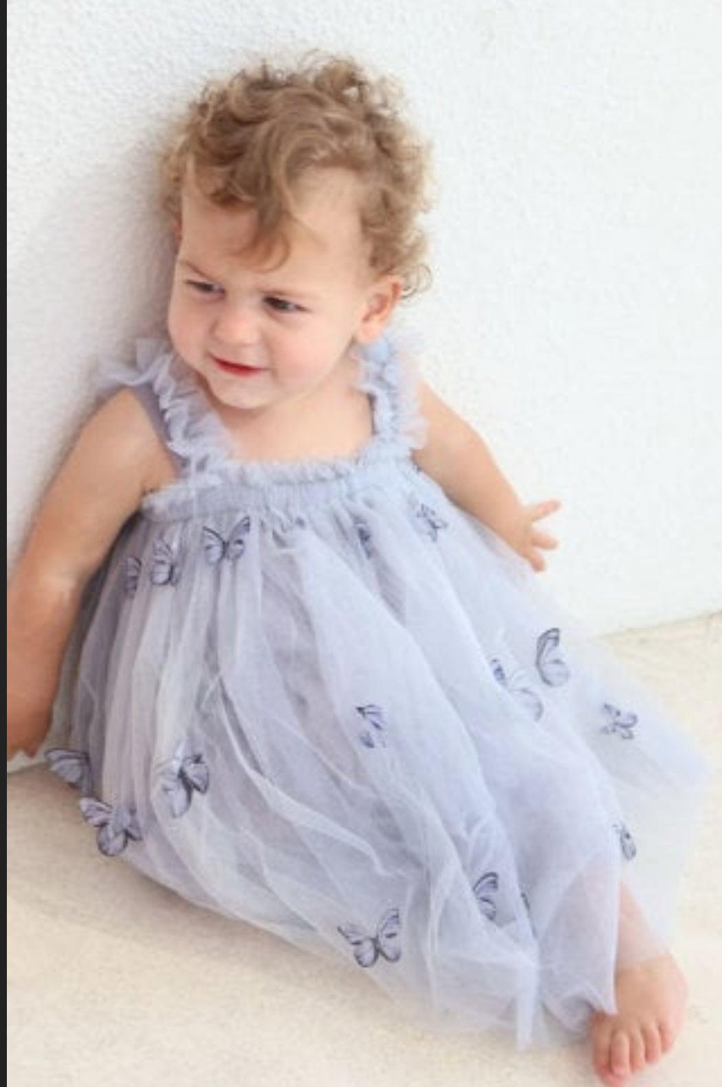 Dusty Blue Butterfly Fairy Dress