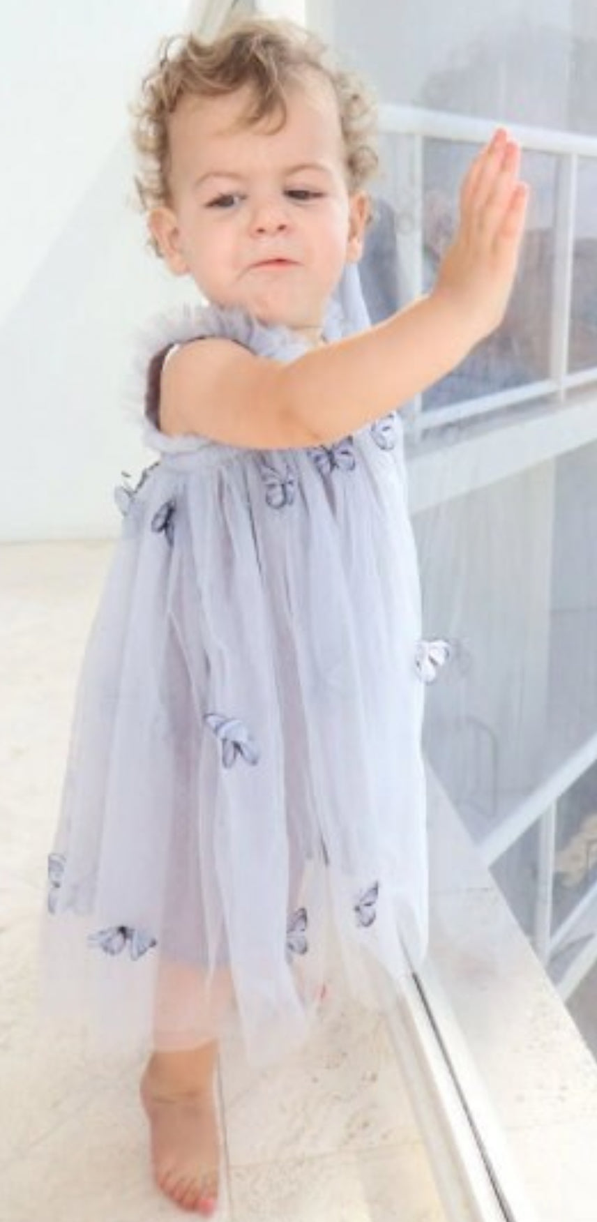 Dusty Blue Butterfly Fairy Dress