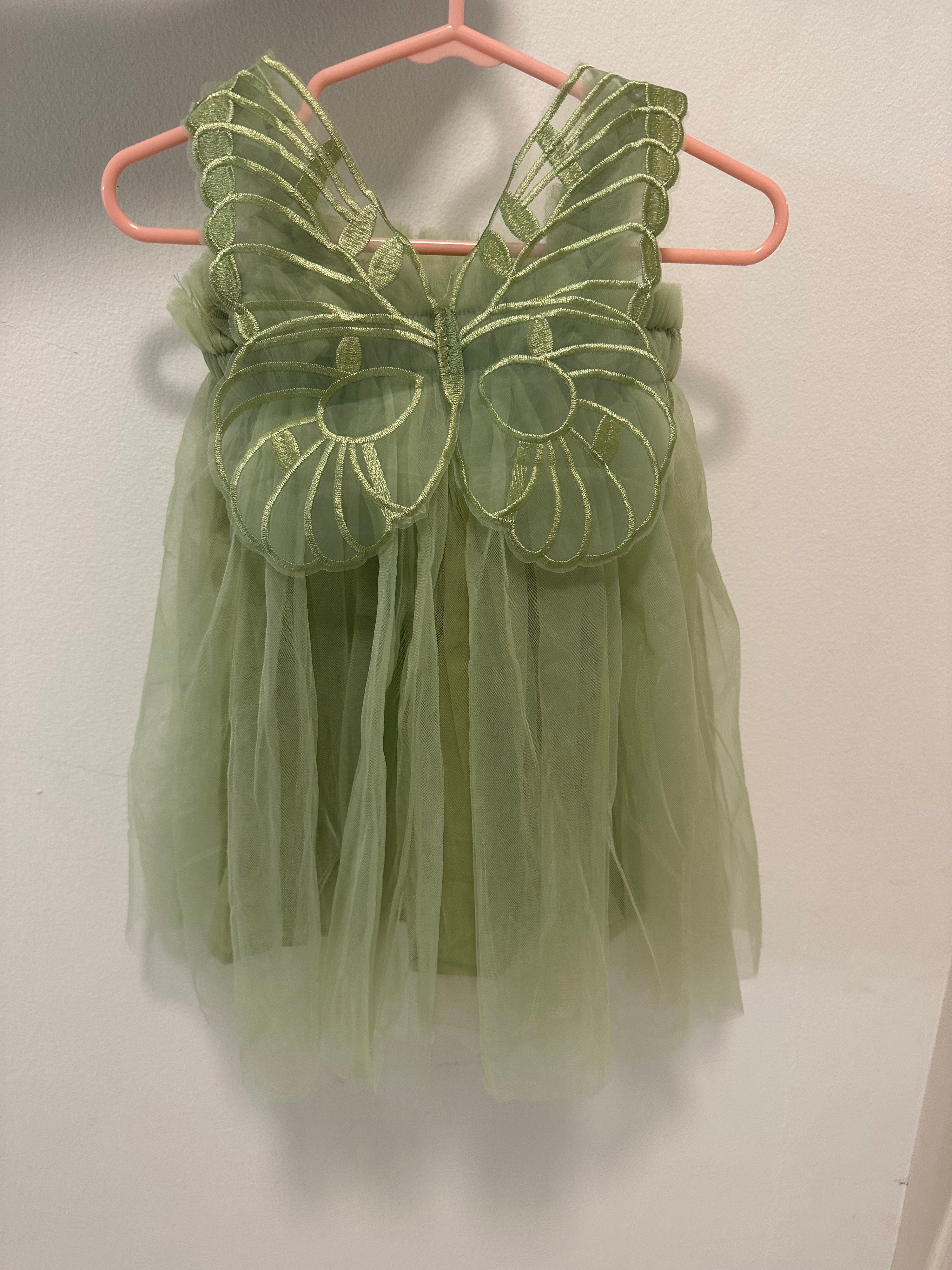 Butterfly Fairy Dress Sage Green