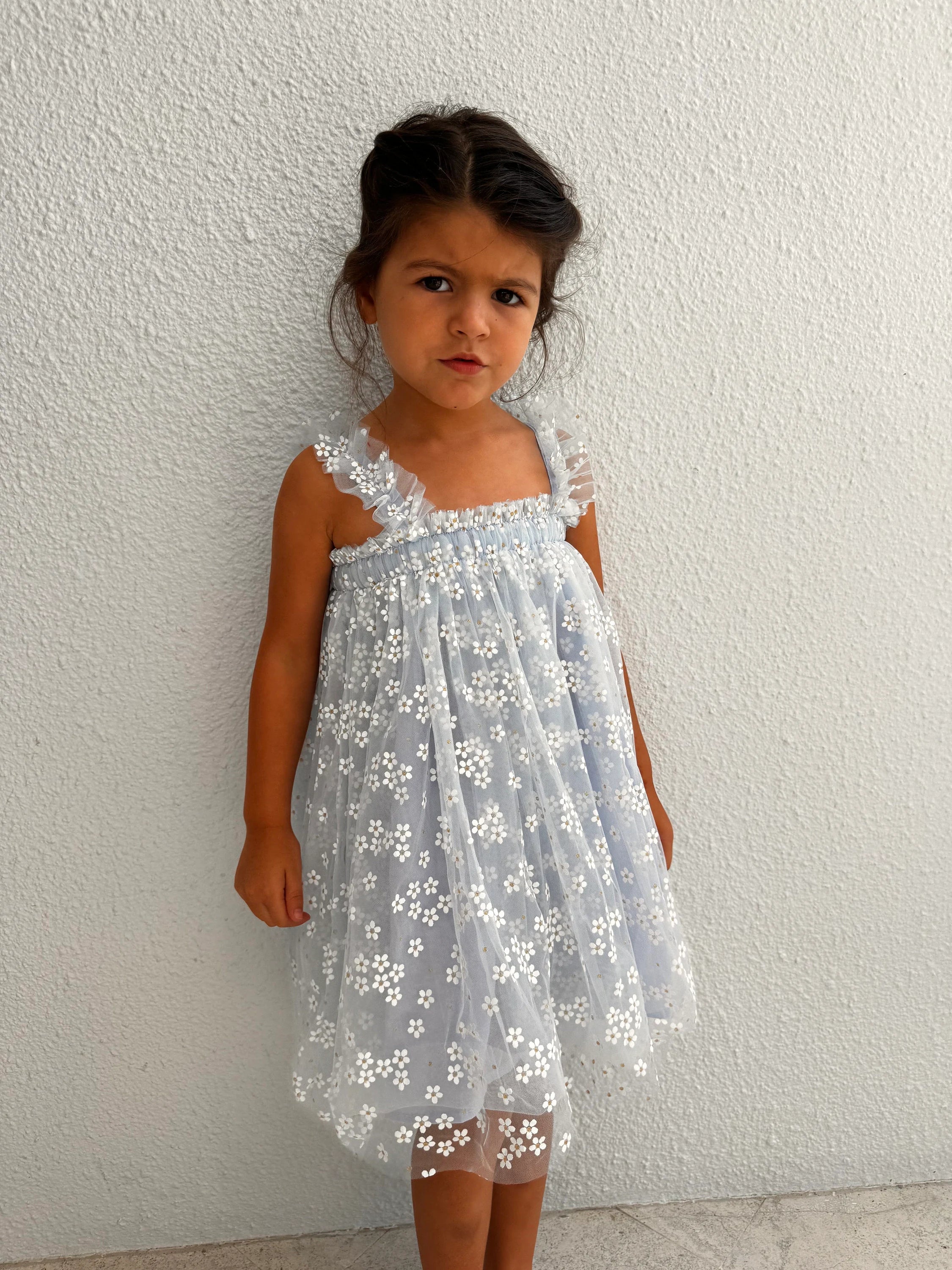 09 - Blue Floral daisies Dress