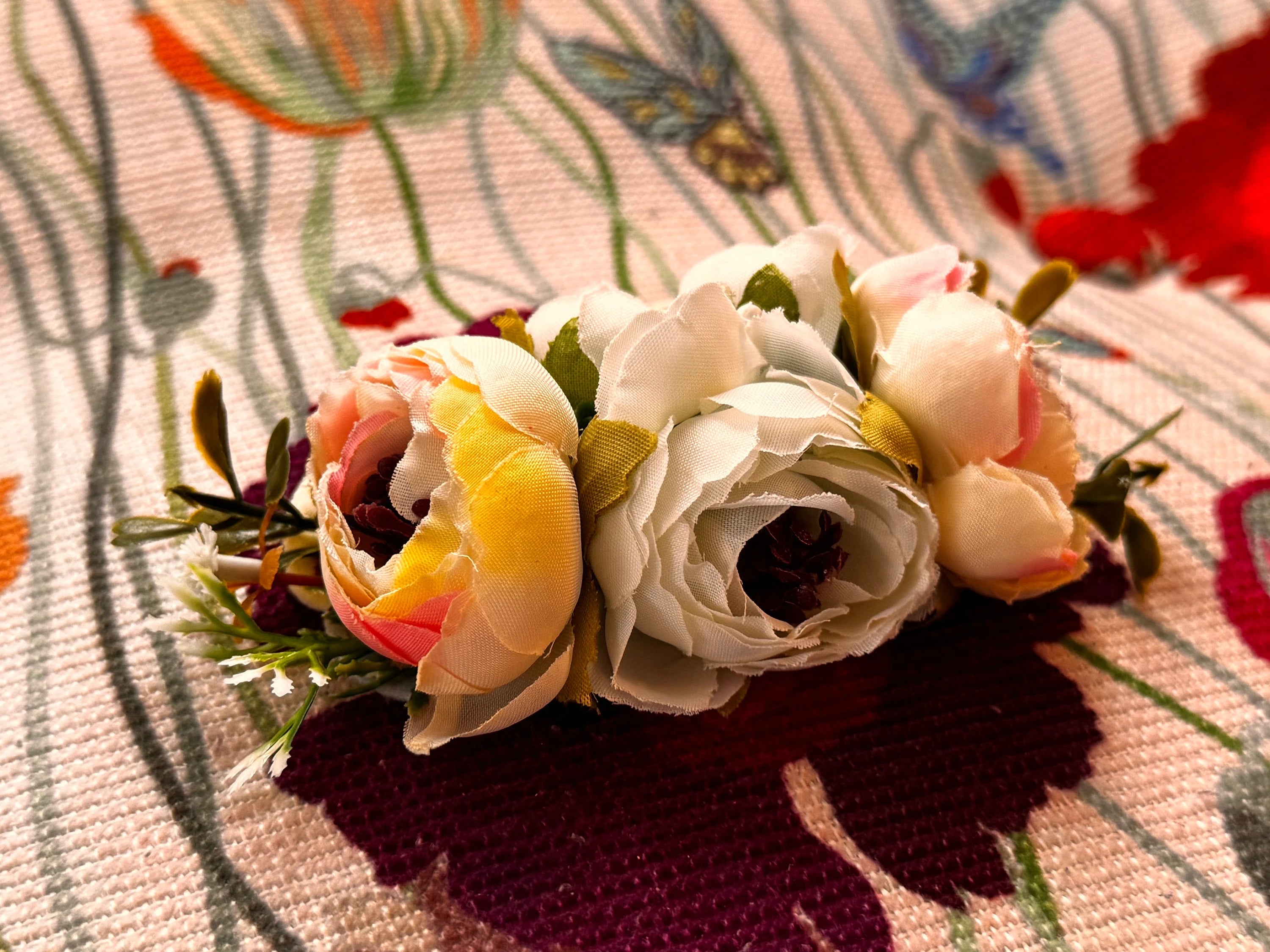 Headband - Oversized White and Pink Flowers - Fit All