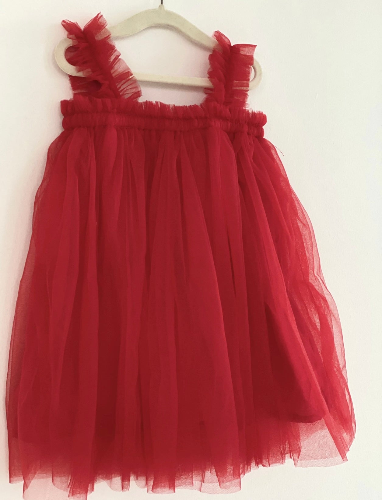 Plain Red Girl Tulle Dress