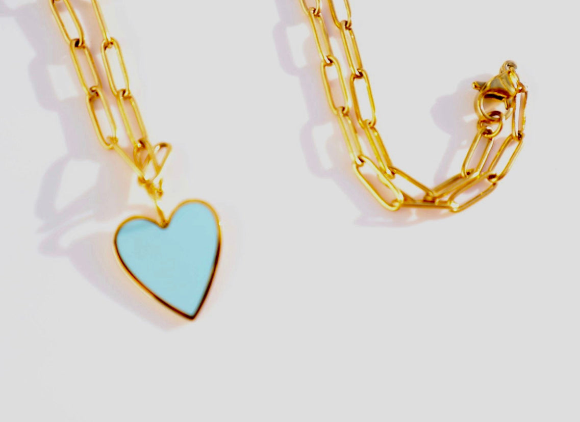 Light Blue Heart Necklace
