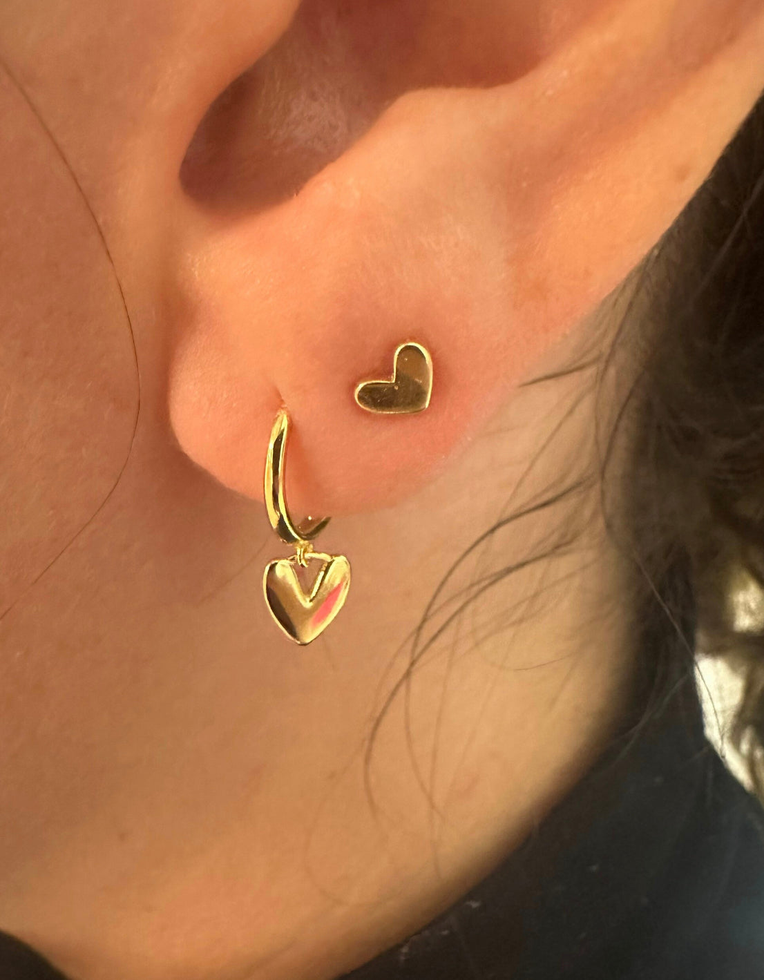 Tiny Gold Heart Earrings