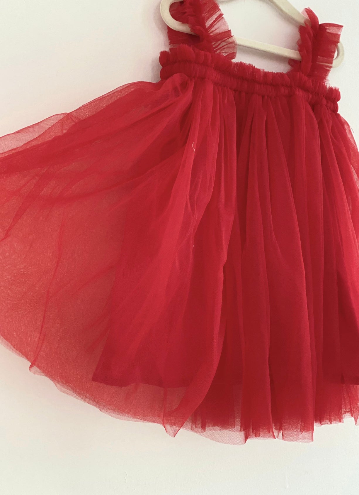 Plain Red Girl Tulle Dress