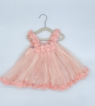 Pink Tulle Dress with Florals