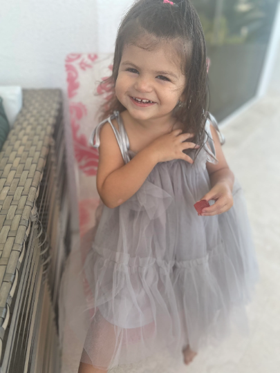 Two Layers Grey Tulle Dress Toddler