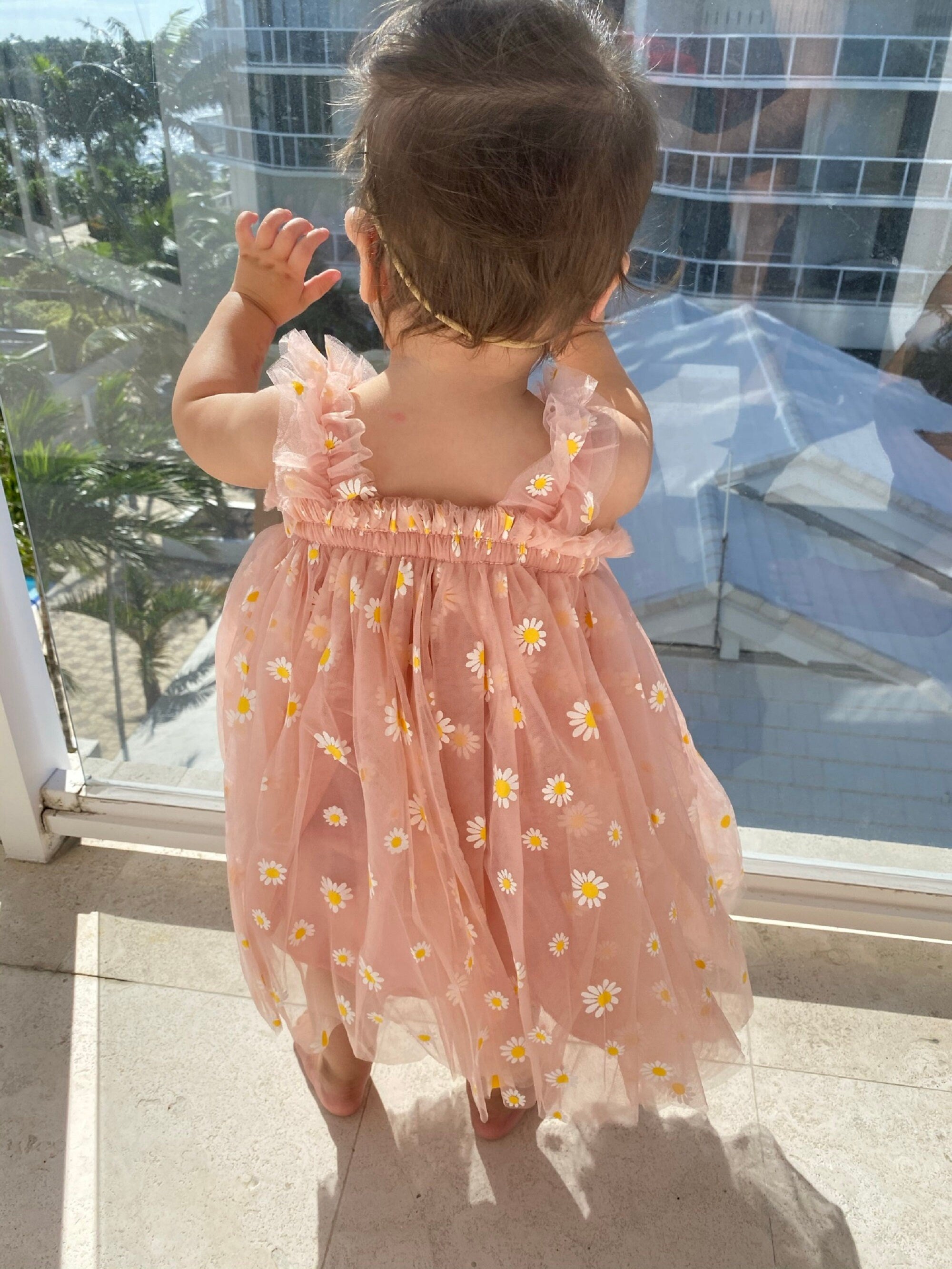 Pink Daisy Tulle Dress