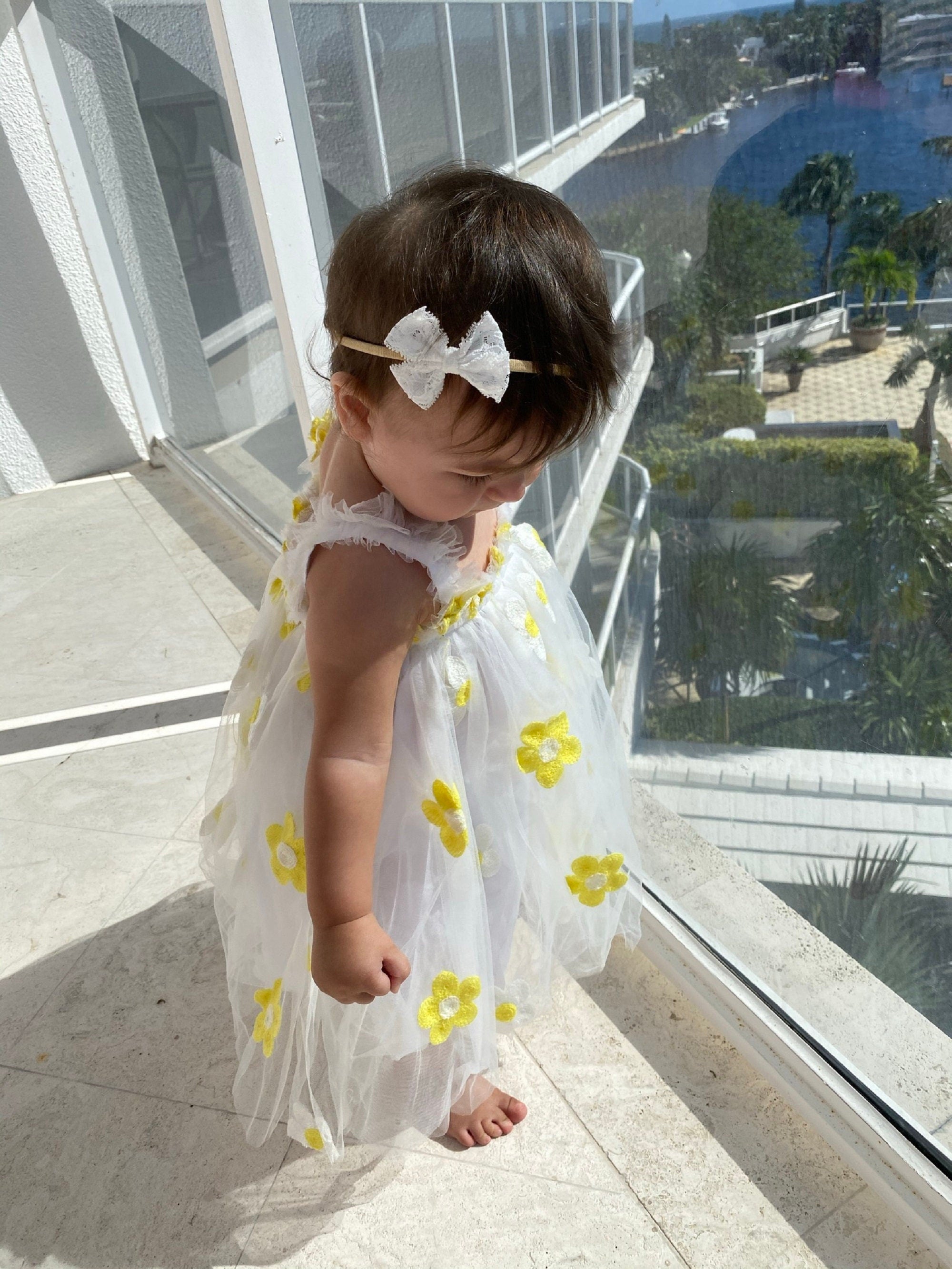 Yellow Flowers Baby Tulle Dress