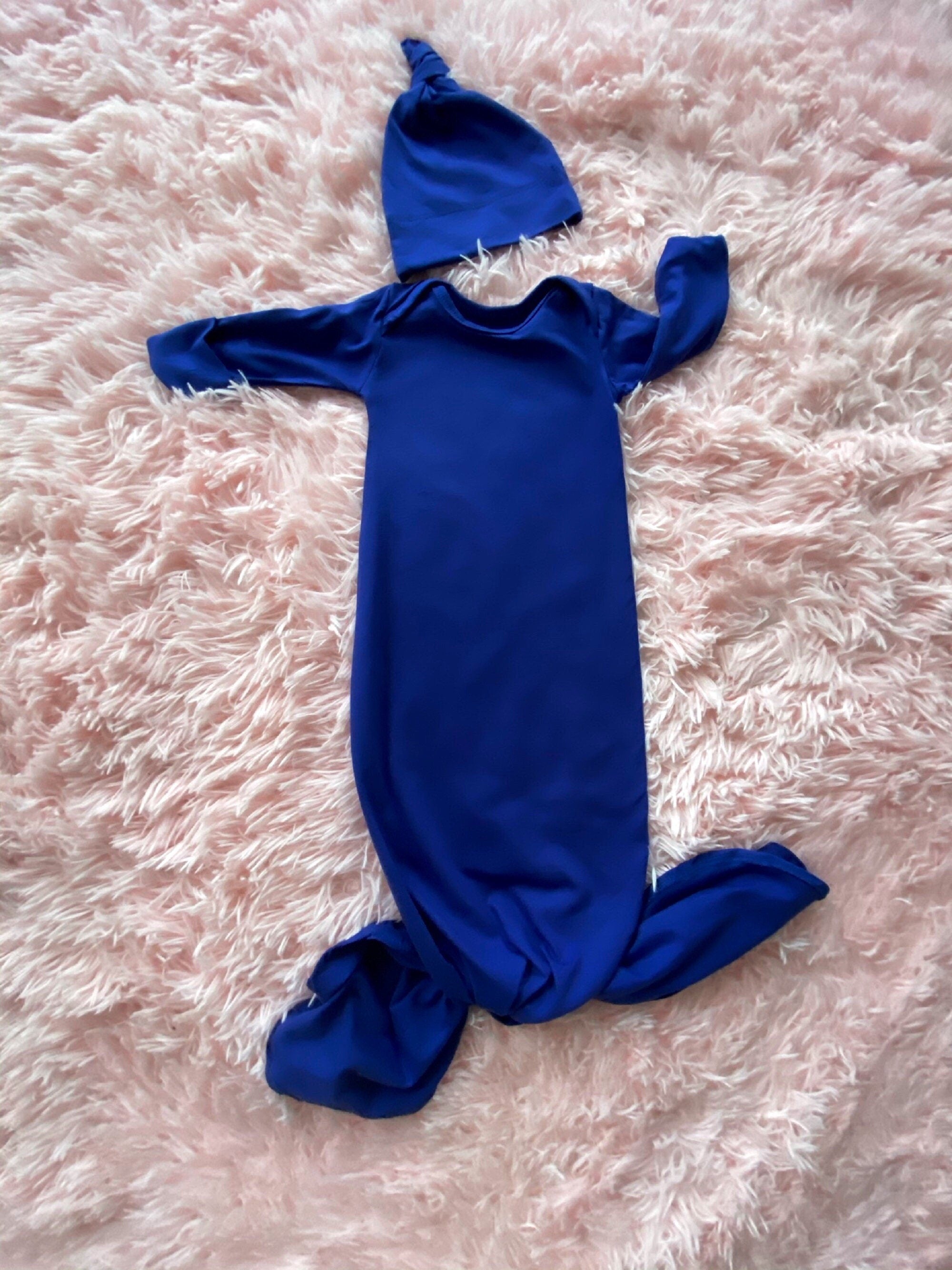 Knotted Gown Navy blue Newborn