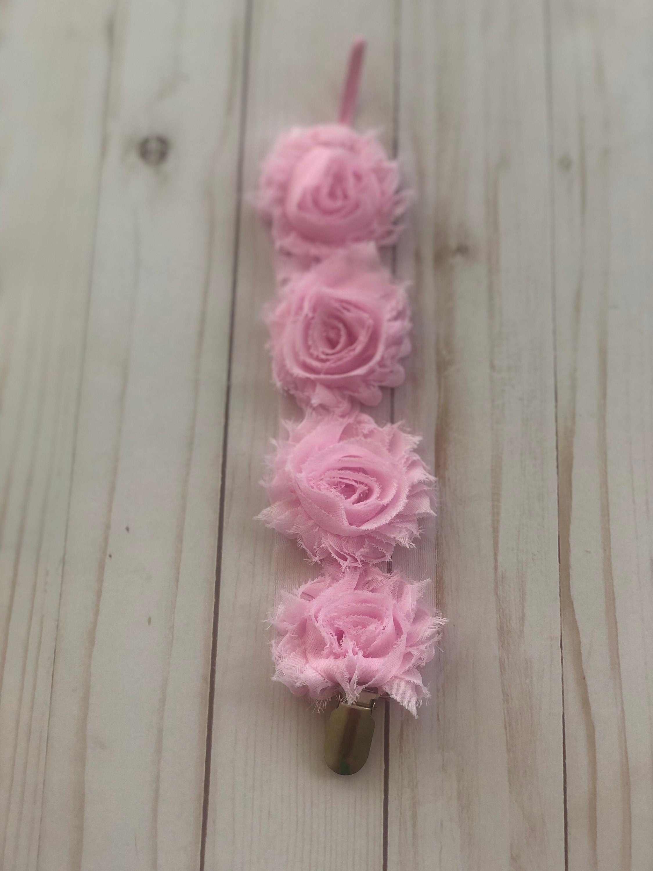 Floral Mesh Pacifier Clips