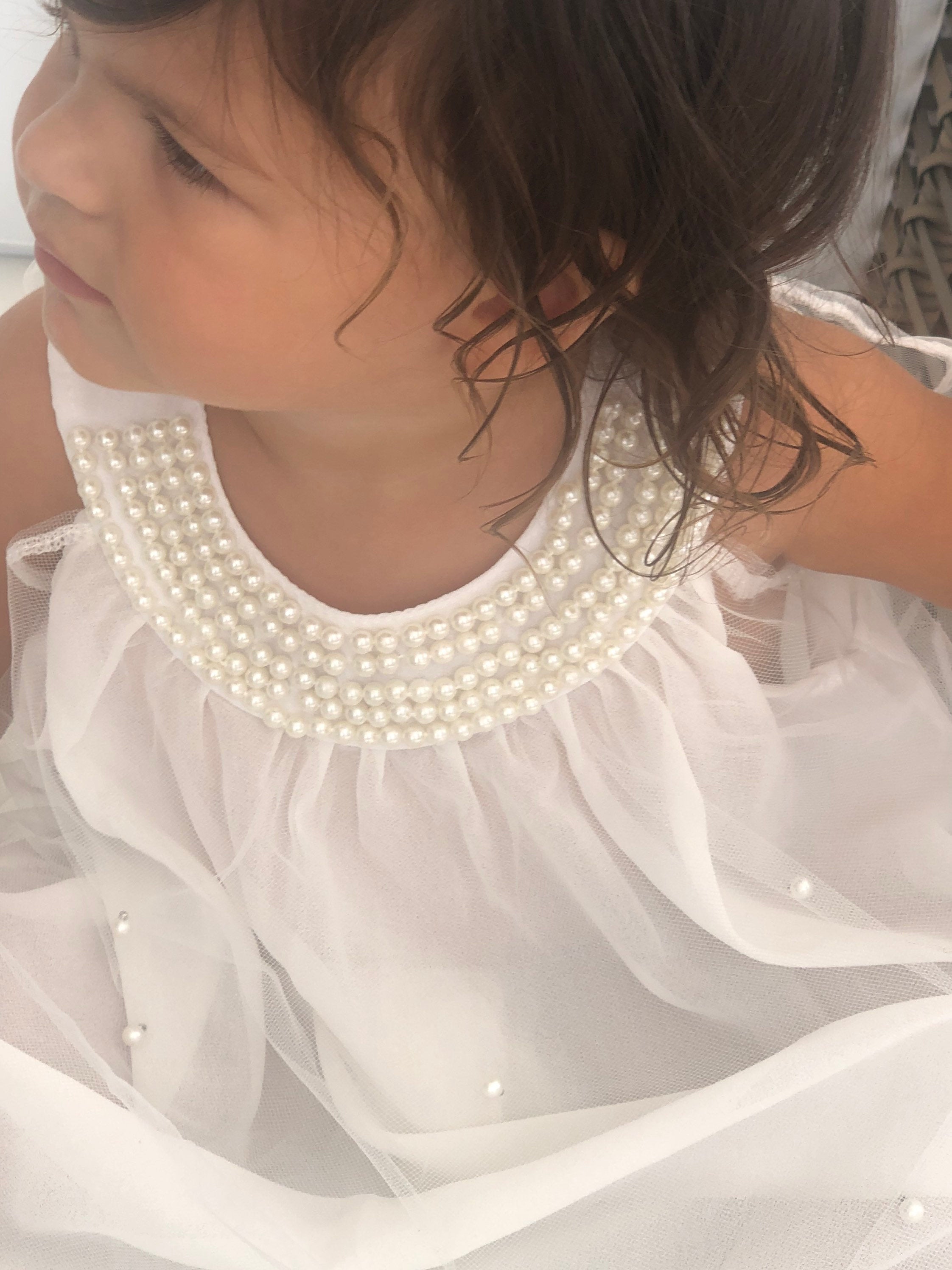 Dress with Pearls White