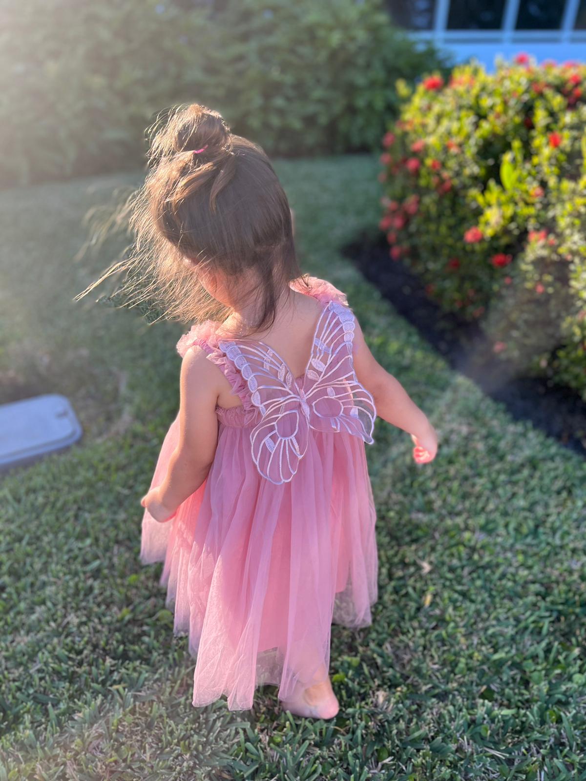 Butterfly Fairy Dress Dusty Old Pink