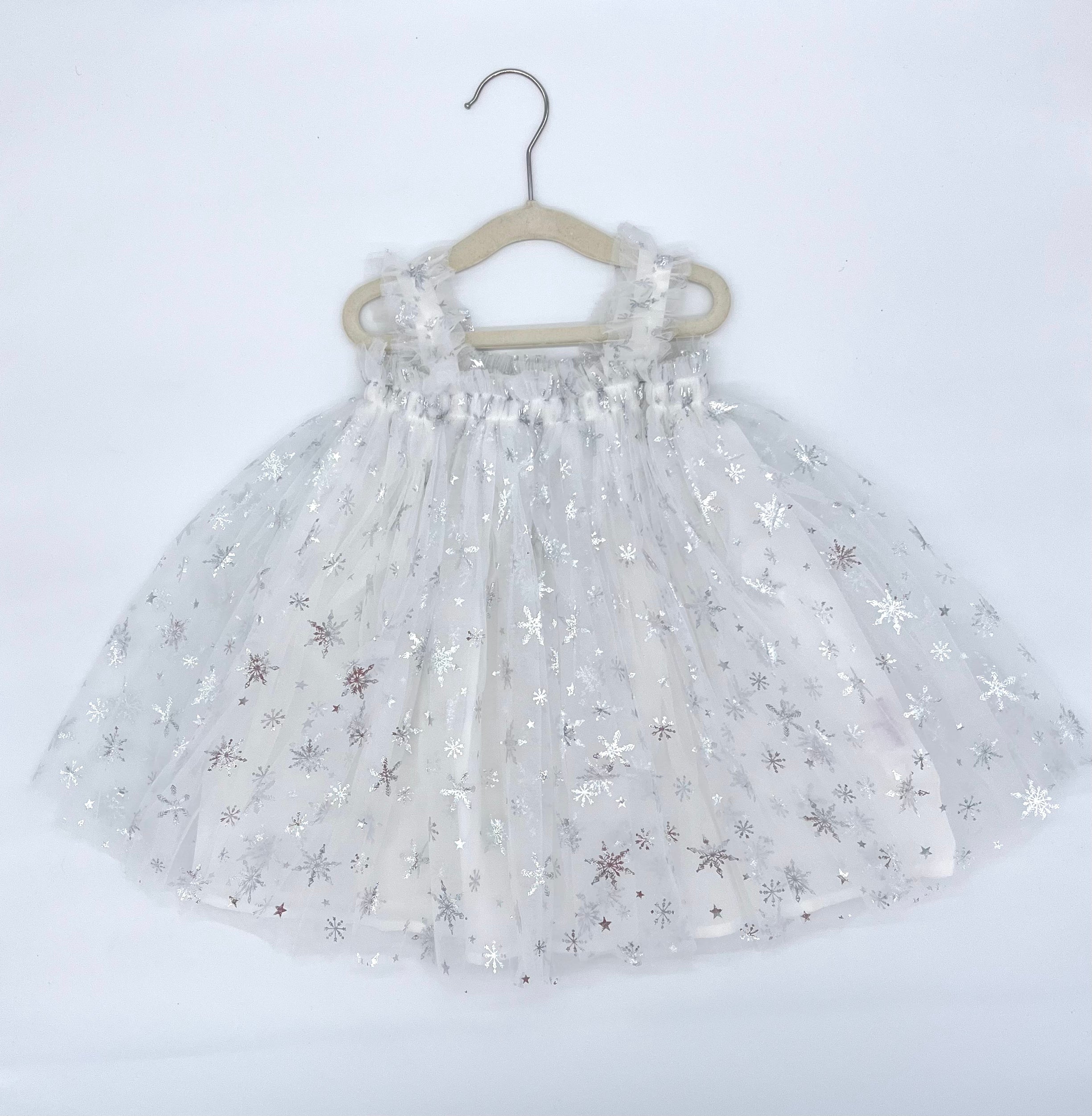 White Baby Dress with Snowflakes
